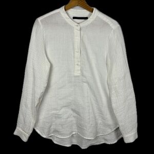 Jenni Kayne LongSleeve Cotton Gauze Popover Tunic Blouse Sz S Breathable Capsule